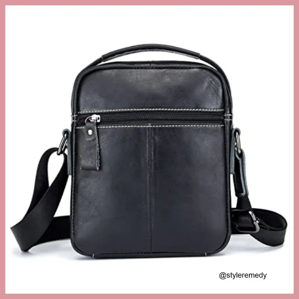 Genuine Leather Messenger Bag Crossbody Shoulder Bag for Business Travel